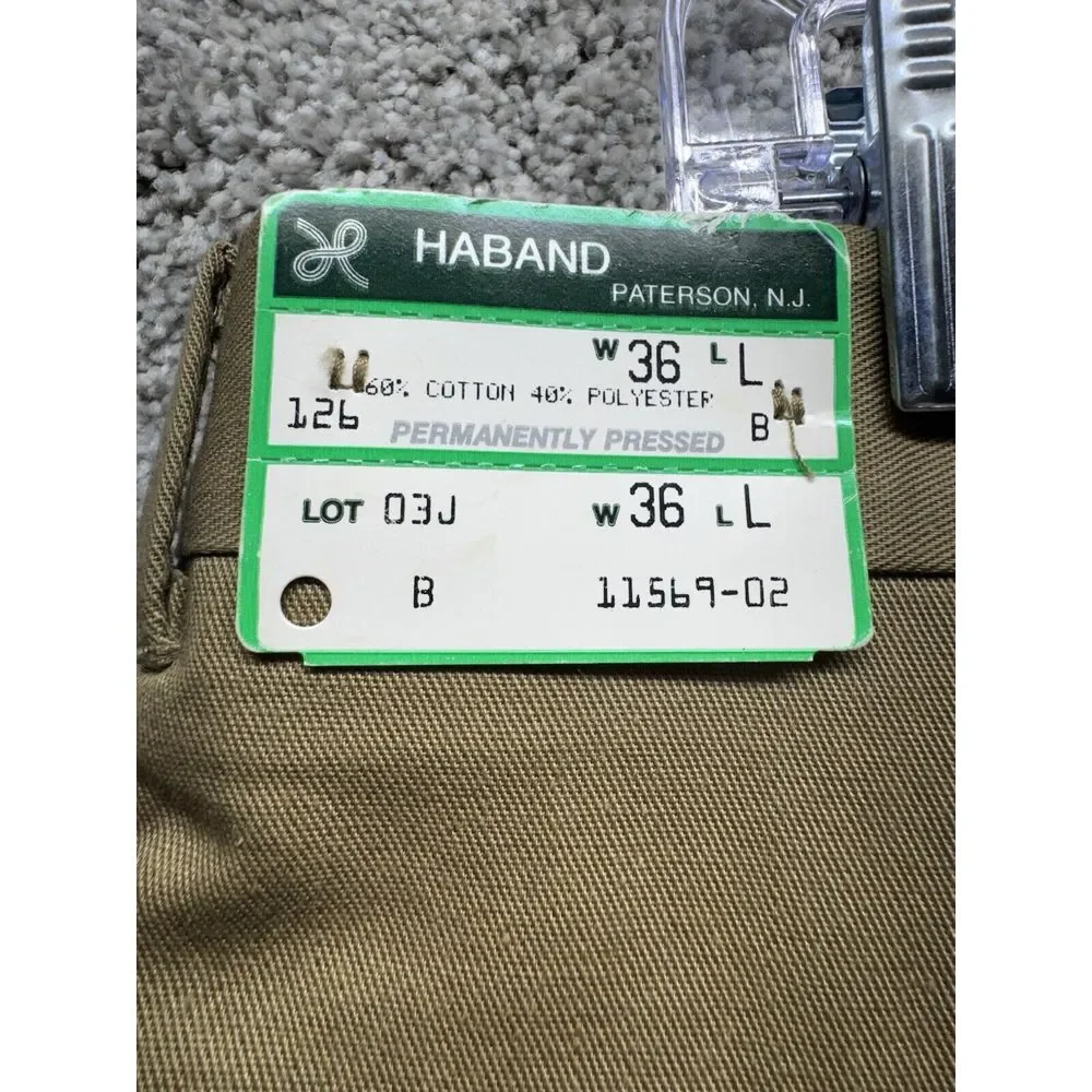 Vintage 70s Haband Tan/Brown Talon Zipper Trousers Dress Pants 36x32‎ USA Made